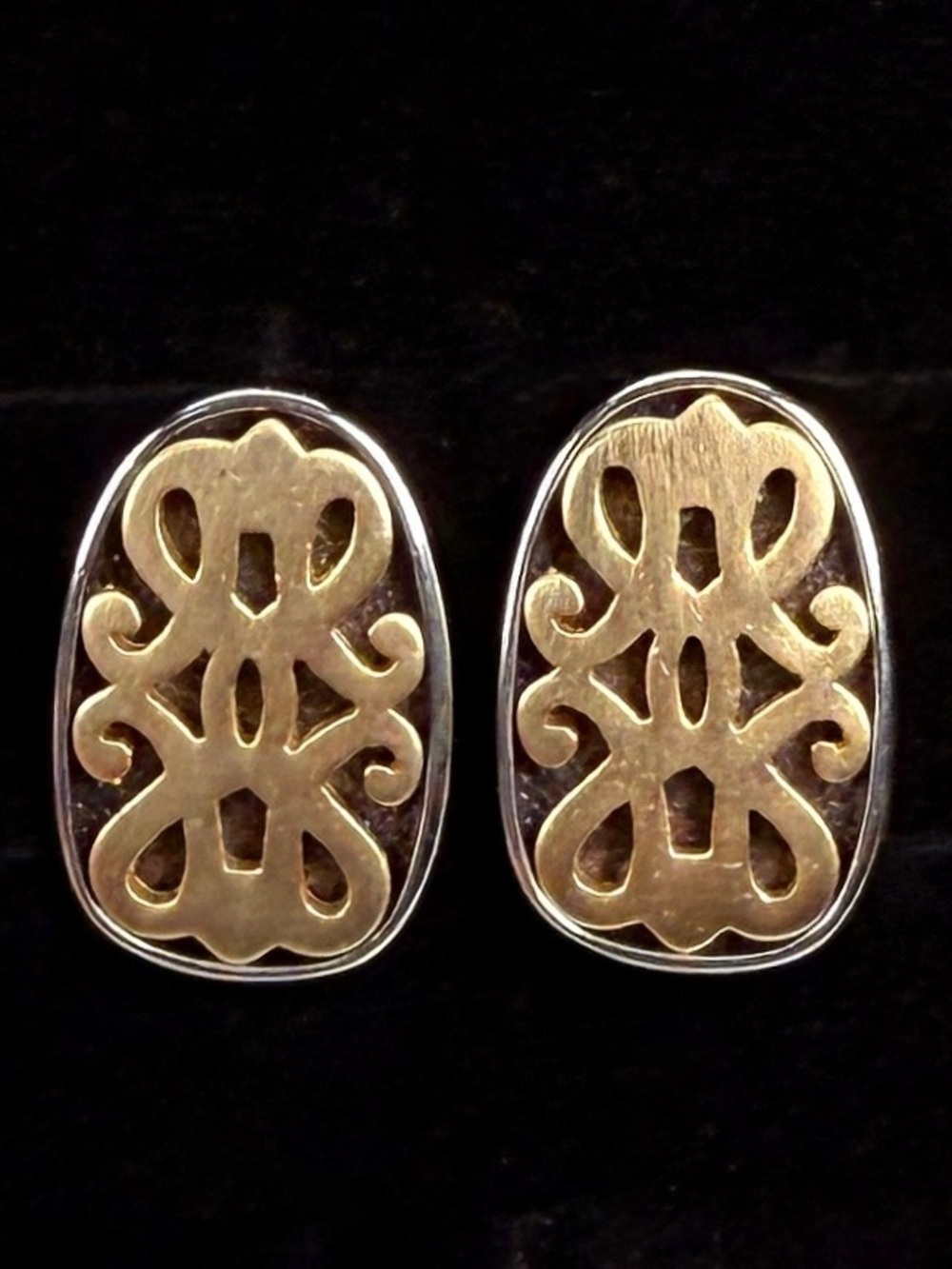 Beautiful costume, LC makers mark clip on earrings